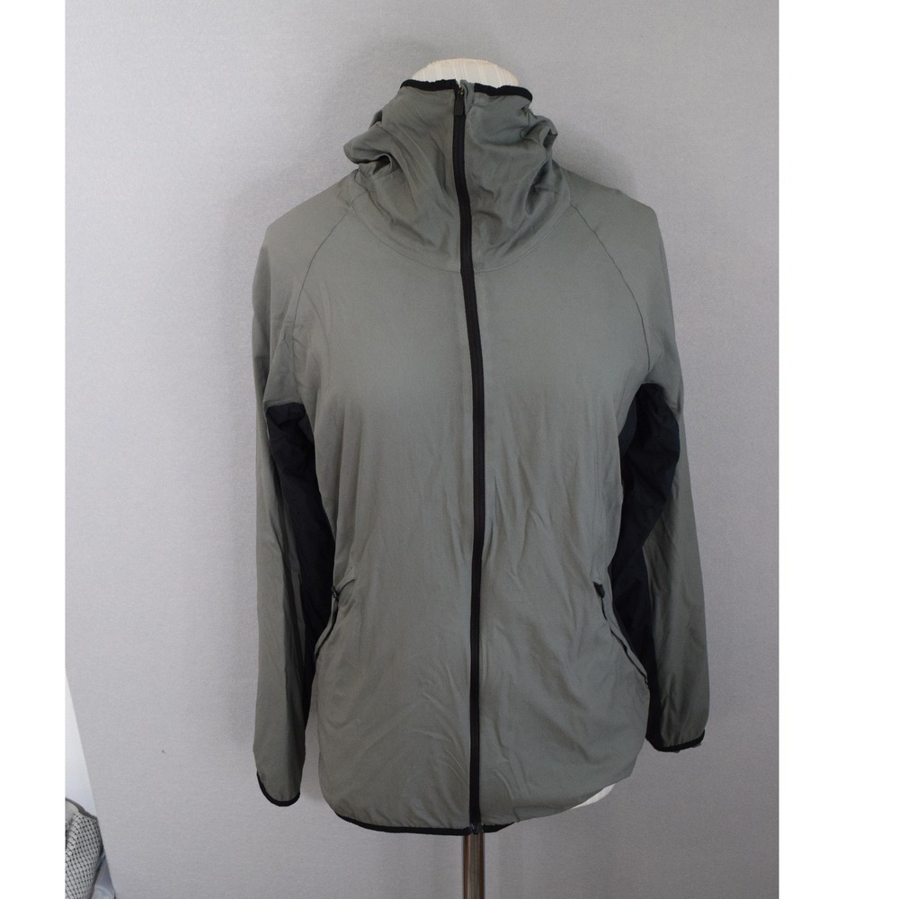 Icebreaker Merino GT Hoodie XS Green Black Zip Performance Jacket Womens READ